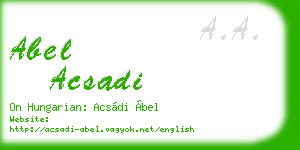 abel acsadi business card