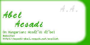 abel acsadi business card